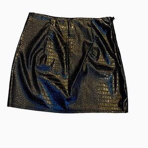 Black Textured Women's Skirt